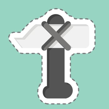 Sticker line cut Weapon. related to Prehistoric symbol. simple design editable. simple illustration vector