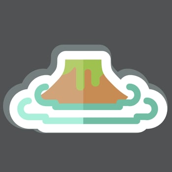 Sticker Volcano. related to Prehistoric symbol. simple design editable. simple illustration vector