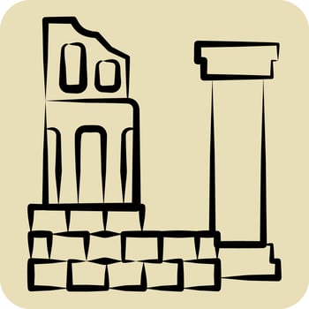 Icon Civilization. related to Prehistoric symbol. hand drawn style. simple design editable. simple illustration vector