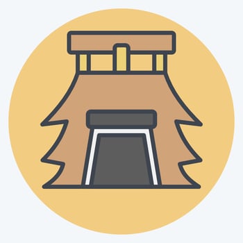 Icon House. related to Prehistoric symbol. color mate style. simple design editable. simple illustration vector