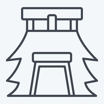 Icon House. related to Prehistoric symbol. line style. simple design editable. simple illustration vector