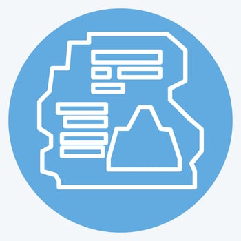 Icon Inscription. related to Prehistoric symbol. blue eyes style. simple design editable. simple illustration vector