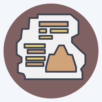 Icon Inscription. related to Prehistoric symbol. color mate style. simple design editable. simple illustration vector