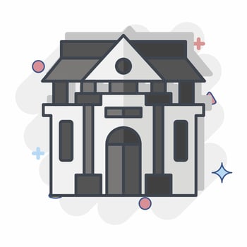 Icon Museum Of History. related to Prehistoric symbol. comic style. simple design editable. simple illustration vector