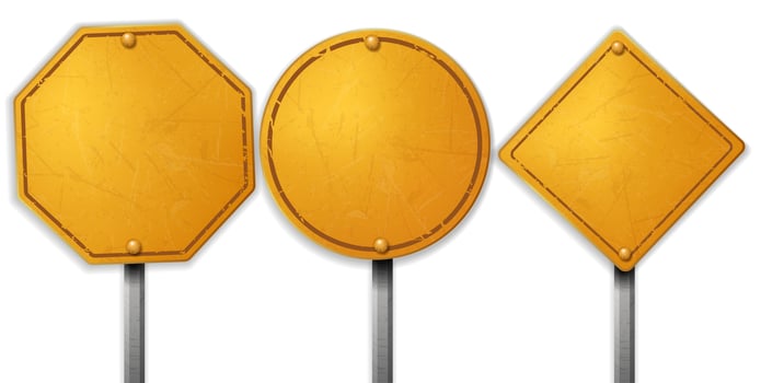 Vintage Rough Gold Street Sign Sets, Vector Illustration
