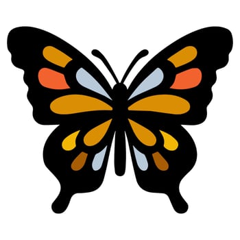 Butterfly beautiful wings, spring nature, vector illustration
