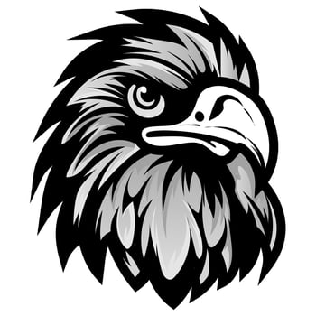 Eagle silhouette vector clipart, eagle logo concept face logo vector illustration isolated on white background.