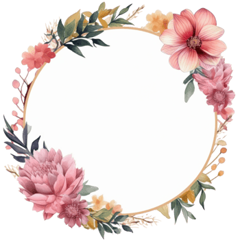 Floral watercolor frame. Illustration png