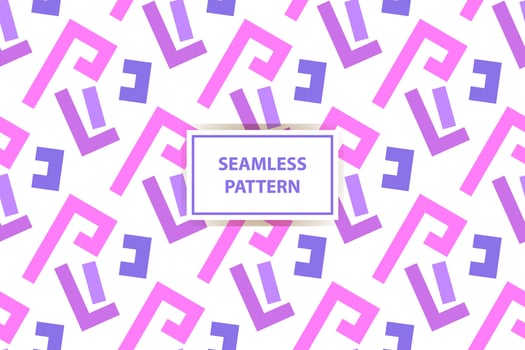 Vector geometric seamless pattern. Abstract graphic background with squares, lines, grid. Simple geo texture. Light pink and purple color. Ethnic style ornament. Repeat vintage design for decor, print