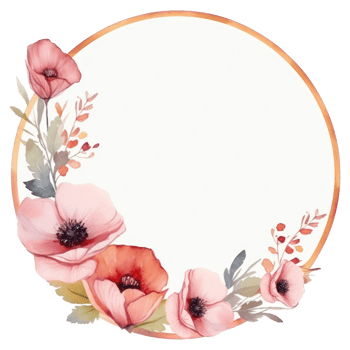 Floral watercolor frame. Illustration png