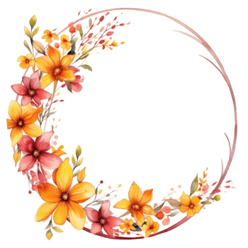 Floral watercolor frame. Illustration png