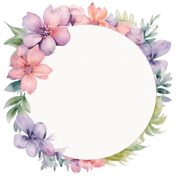 Floral watercolor frame. Illustration png