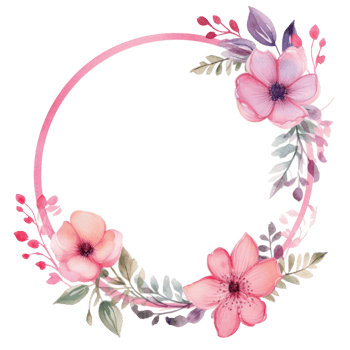Floral watercolor frame. Illustration png