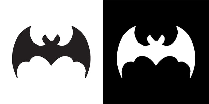 bat icon, Black and white color, on transparent background vector