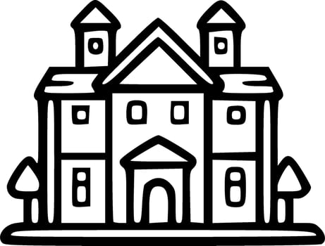 Mansion icon monochrome vector illustration