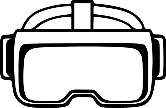 Augmented reality virtual reality headset icon black outlines vector illustration