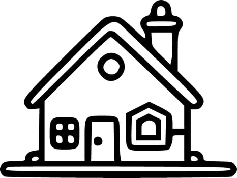 House icon monochrome vector illustration