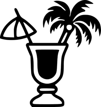 Cocktail drink black outlines icon vector illustration