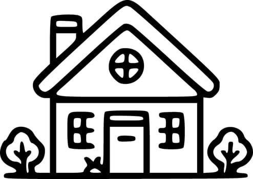 House icon monochrome vector illustration