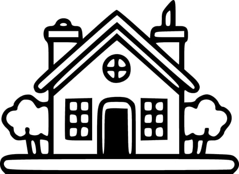 House icon monochrome vector illustration