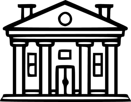 Bank icon monochrome vector illustration
