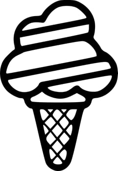 Ice cream cone black outlines vector illustration