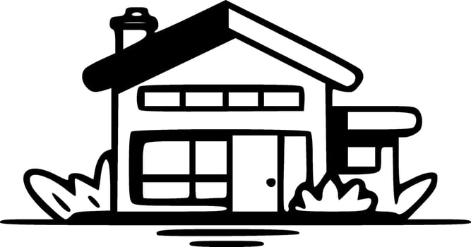 House icon monochrome vector illustration