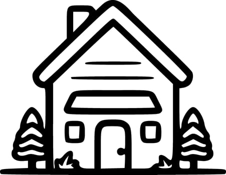 House icon monochrome vector illustration