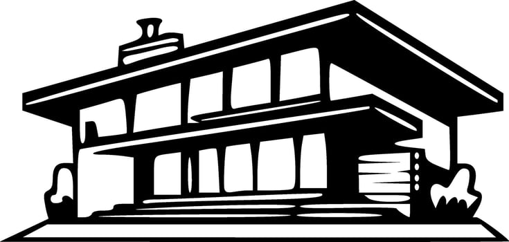 Modern house icon monochrome vector illustration