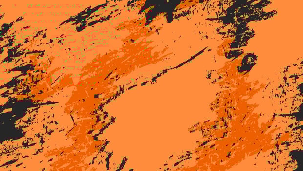 Abstract Orange Grunge Rough Texture In Black Background vector