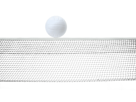 Volleyball on Volleyball Net. transparent background png
