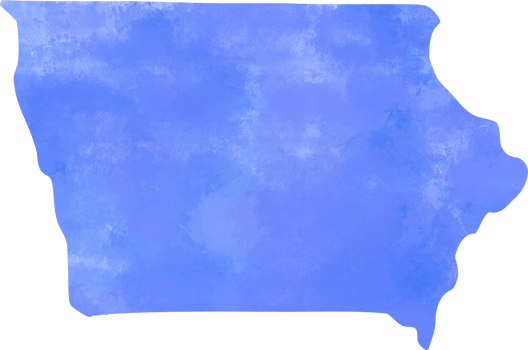watercolor painting of iowa state map. png