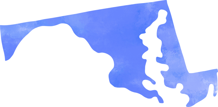 watercolor painting of maryland state map. png