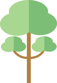 Tree Plant illustration, flat design, and minimal style png