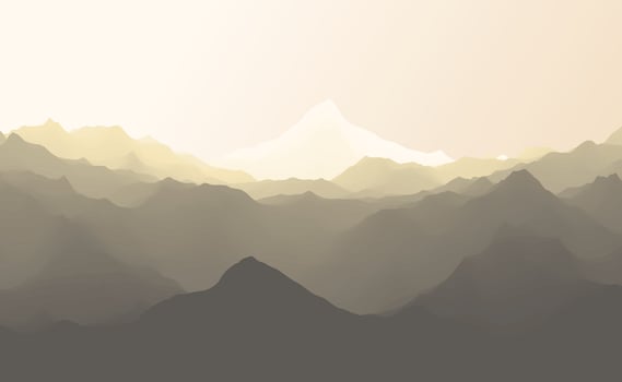 Nature landscape with mountain peaks. Mountains traveling vacation vector background. Concept outdoor design