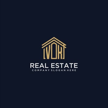VK initial monogram logo for real estate design vector