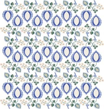 Folk Floral Vines Flowers vector