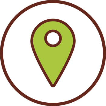 Location pointer pin flat icon in circle. png