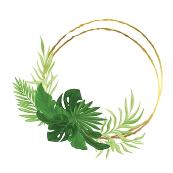 Green tropical leaves. vector