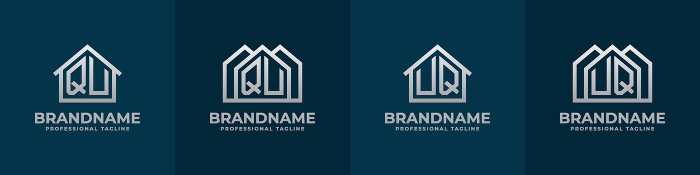 Letter QU and UQ Home Logo Set. Suitable for any business related to house, real estate, construction, interior with QU or UQ initials. vector