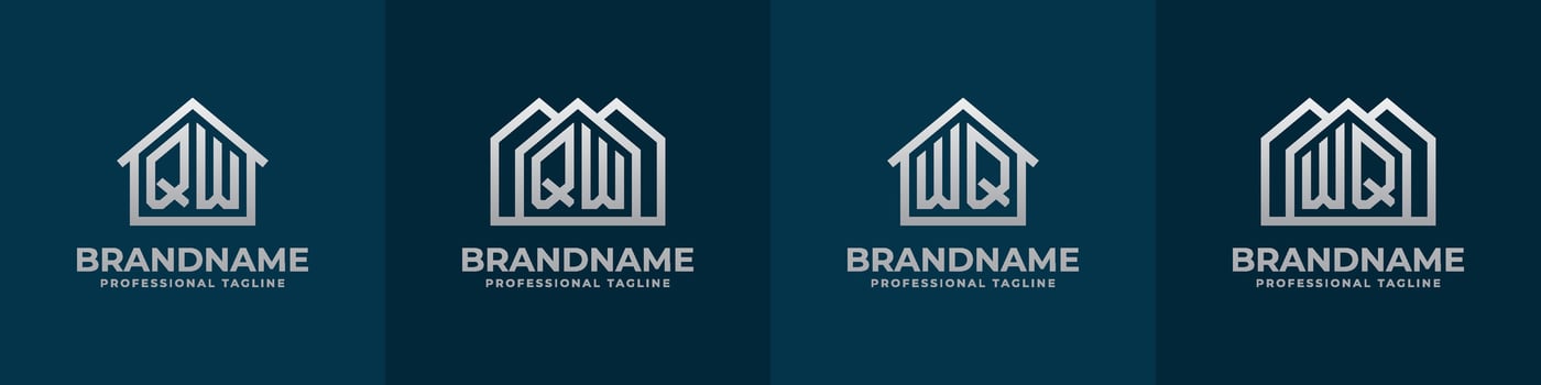 Letter QW and WQ Home Logo Set. Suitable for any business related to house, real estate, construction, interior with QW or WQ initials. vector