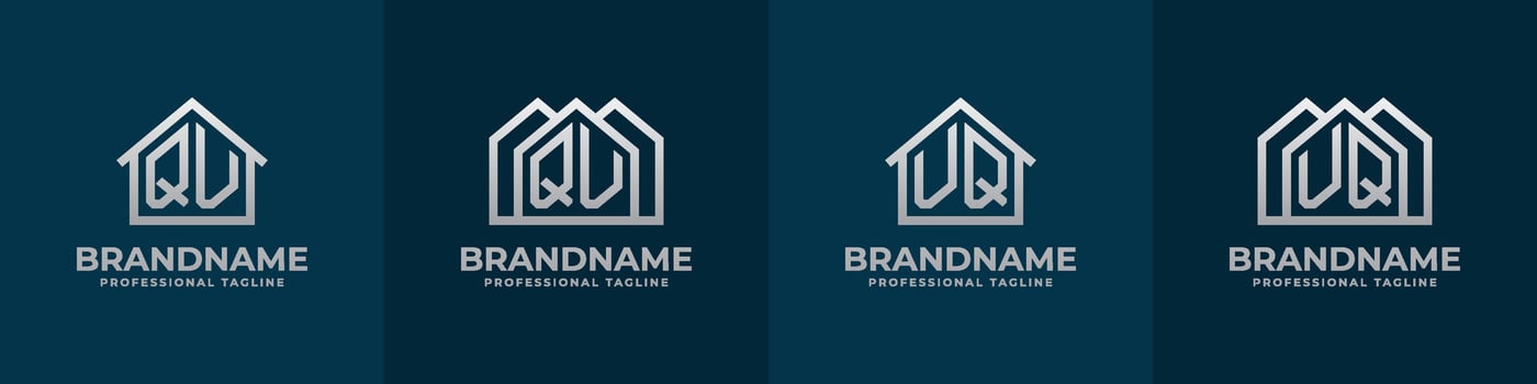 Letter QV and VQ Home Logo Set. Suitable for any business related to house, real estate, construction, interior with QV or VQ initials. vector