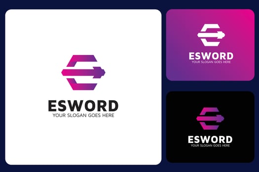 Sword E Letter Logo Design Template vector