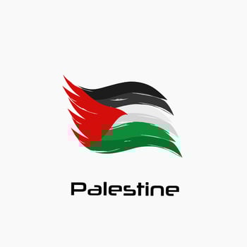 illustration vector of palestine brush flag, grunge style