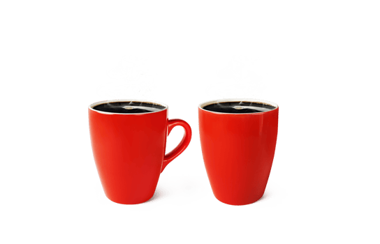 bright red coffee mug isolated PNG transparent