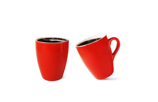 bright red coffee mug isolated PNG transparent