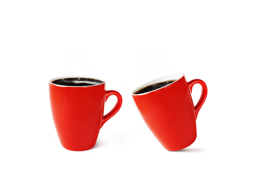 bright red coffee mug isolated PNG transparent