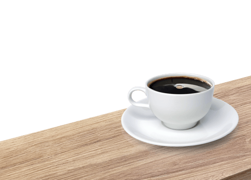 Coffee mugs laying on a wooden floor isolated  PNG transparent
