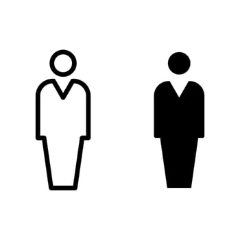 people icon home screen design template with black fill and black outline. vector