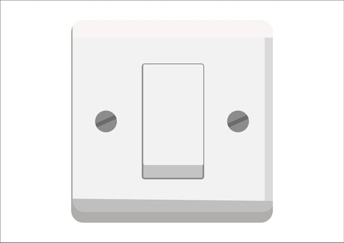light switch on white background vector